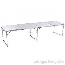 Ktaxon 8ft Folding Table Aluminum Indoor/ Outdoor Picnic Party Dining Table Lightweight